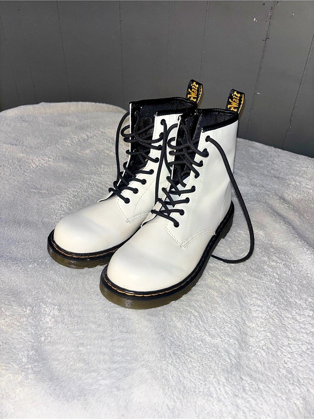 Dr. Martens 1460 White Combat Boots US 6 Good